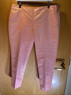 Lilly Pulitzer Coral-Pink Sparkly Pants -Size 12